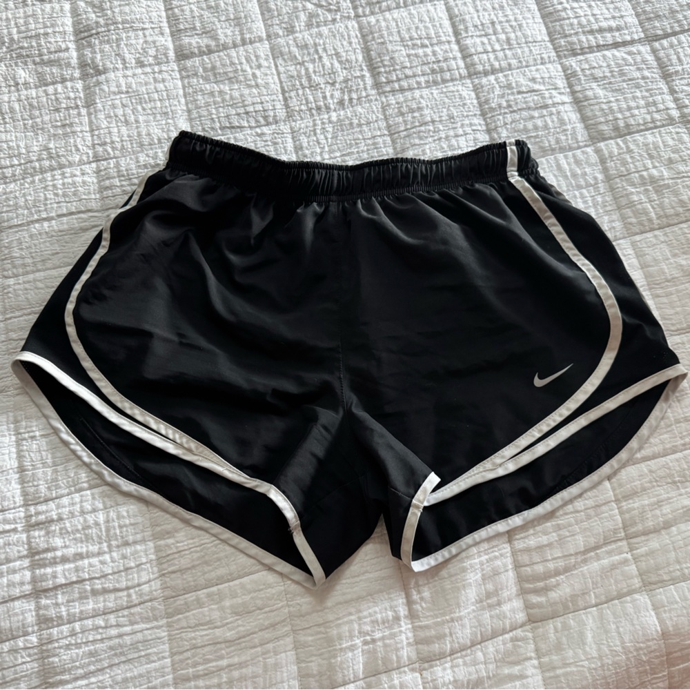 Nike Women's Black and White Athletic Shorts